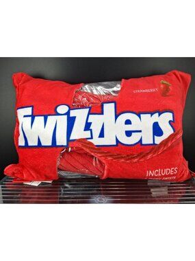 Twizzlers Strawberry Plush Pillow W/ 4 Plush Twists Set